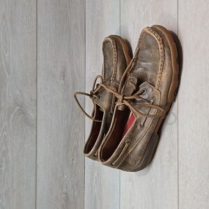 Twisted X Womens WDM0003 Driving Leather moc shoes sz 7.5M